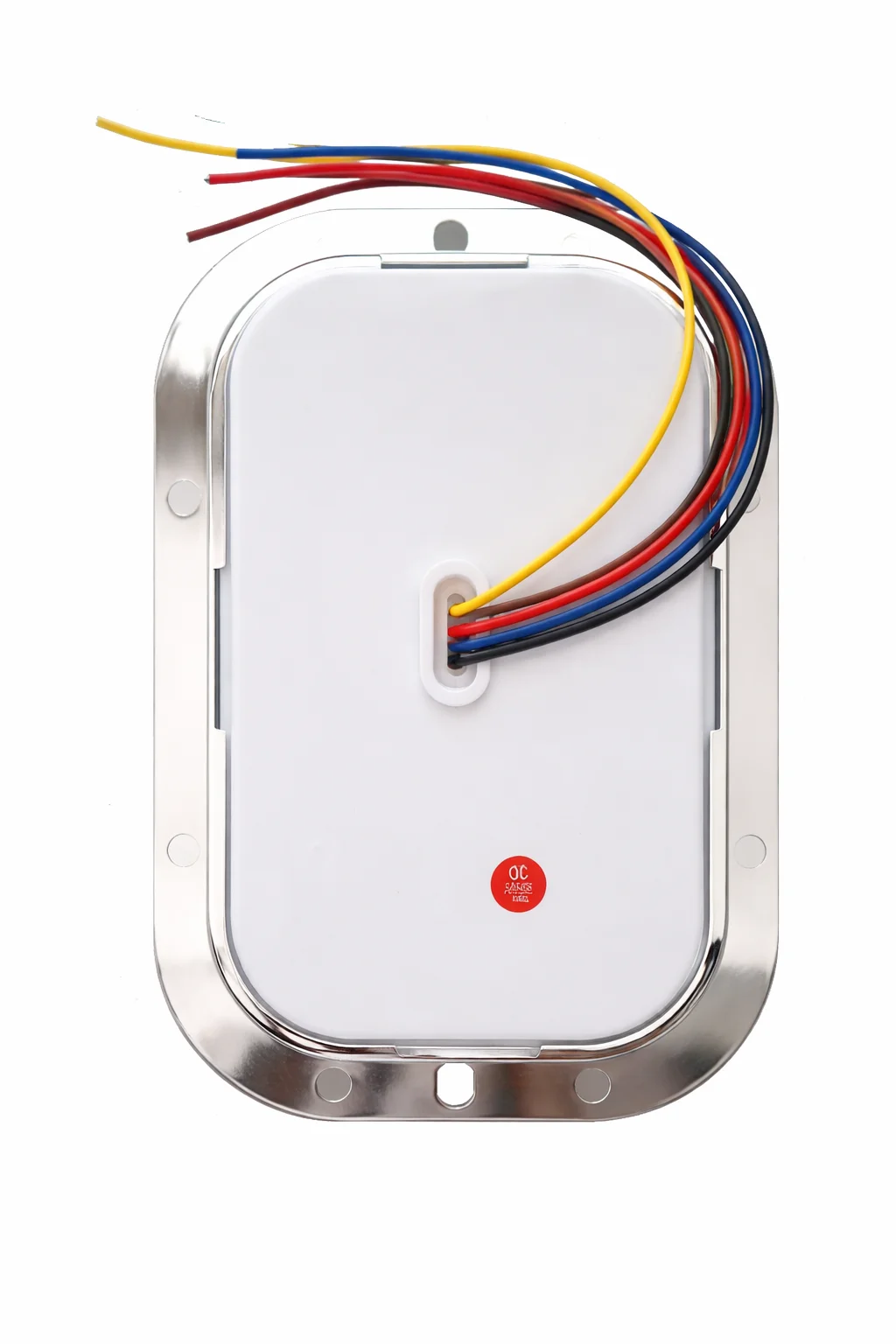 PLAFON AMBAR CUADRADO DE REMACHE CROMADO CON OJO DE ANGEL CON ESTROBO 10-30V IOL-LPL-120