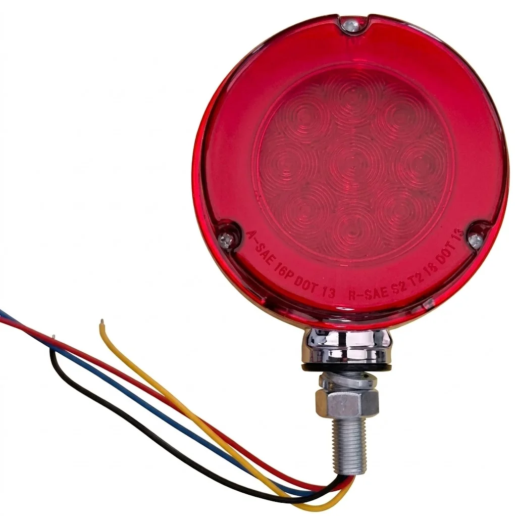 PLAFON AMBAR/ROJO DIRECCIONALES REDONDO NORMAL 18 LEDS GRANDE CON OJO DE ANGEL CON ESTROBO 10-30V IOL-LPL-042