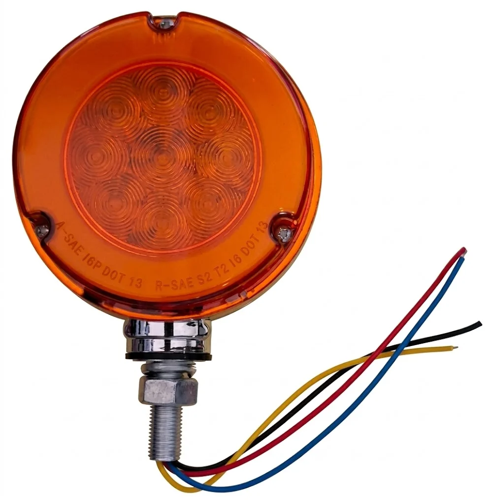 PLAFON AMBAR/ROJO DIRECCIONALES REDONDO NORMAL 18 LEDS GRANDE CON OJO DE ANGEL CON ESTROBO 10-30V IOL-LPL-042