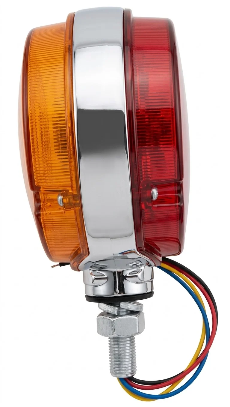 PLAFON AMBAR/ROJO DIRECCIONALES REDONDO NORMAL 18 LEDS GRANDE CON OJO DE ANGEL CON ESTROBO 10-30V IOL-LPL-042