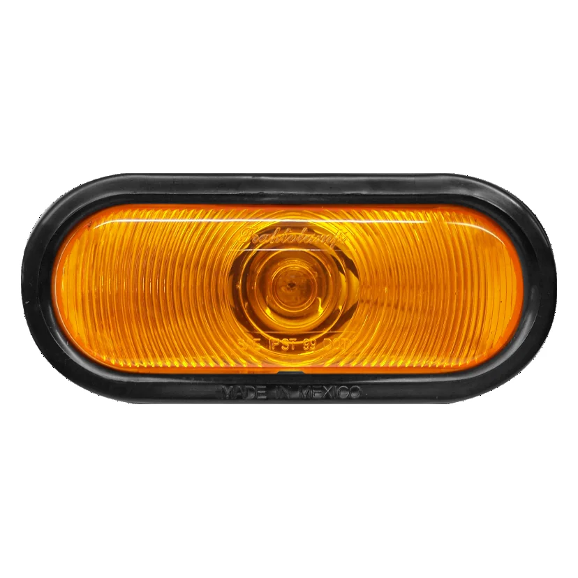 PLAFON AMBAR OVALADO DE GOMA EMBUTIR INCANDESCENTE 12V 2250-2A TRAKTOLAMP