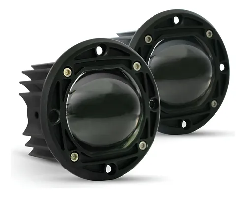 JUEGO DE FAROS LED REDONDO 3" 1 LED CON HIPER LEDS LUZ BLANCA Y AMARILLA FIJA CON LUPA 10-30V 30W IOL-LFL-506