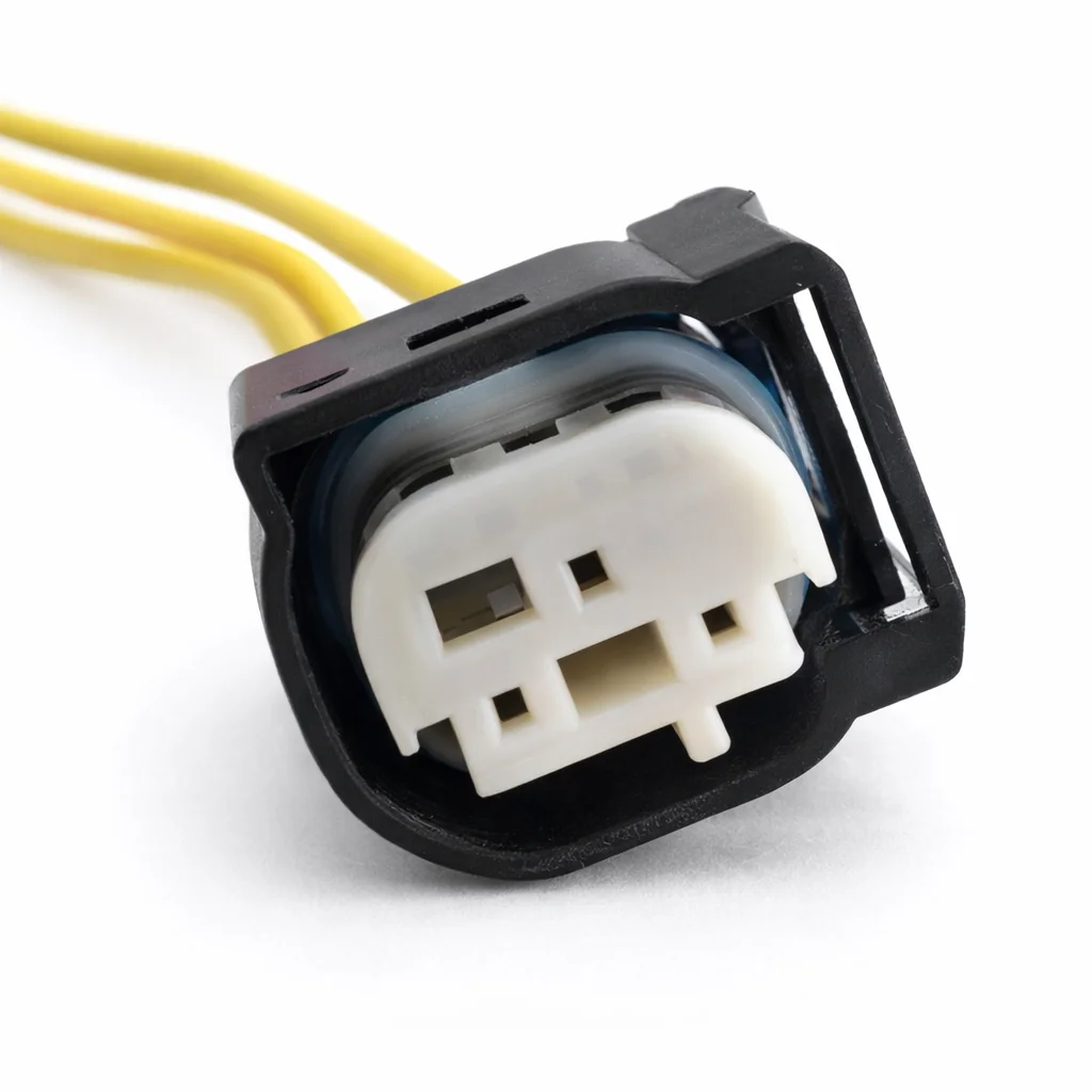 CONECTOR MERCEDEZ BENZ GUIA IZQUIERDA C/BLANCO 3 CABLES
