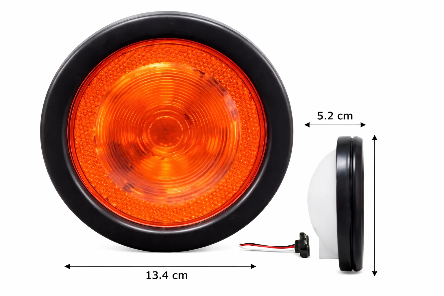 PLAFON SELLADO 4" AMBAR C/REFLEJANTE Y CONECTOR 12V 700 LOMBRA