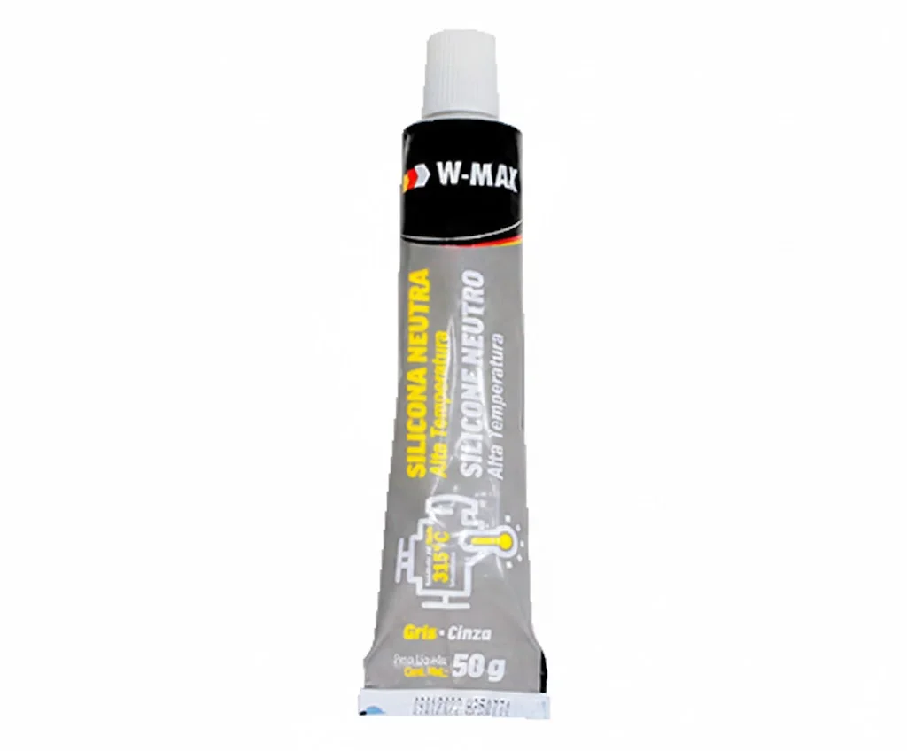 SILICONA NEUTRA W-MAX ALTA TEMPERATURA SELLADO DE MOTORES CARTER CAJA DE CAMBIOS COLECTOR DE ADMISIÓN GRIS 85g