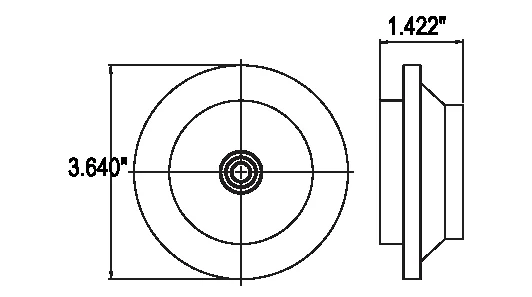 PLAFON AMBAR REDONDO LUZ 2 1/2" Y LENTE REFLEJANTE DE GOMA 12V 2240A TRAKTOLAMP