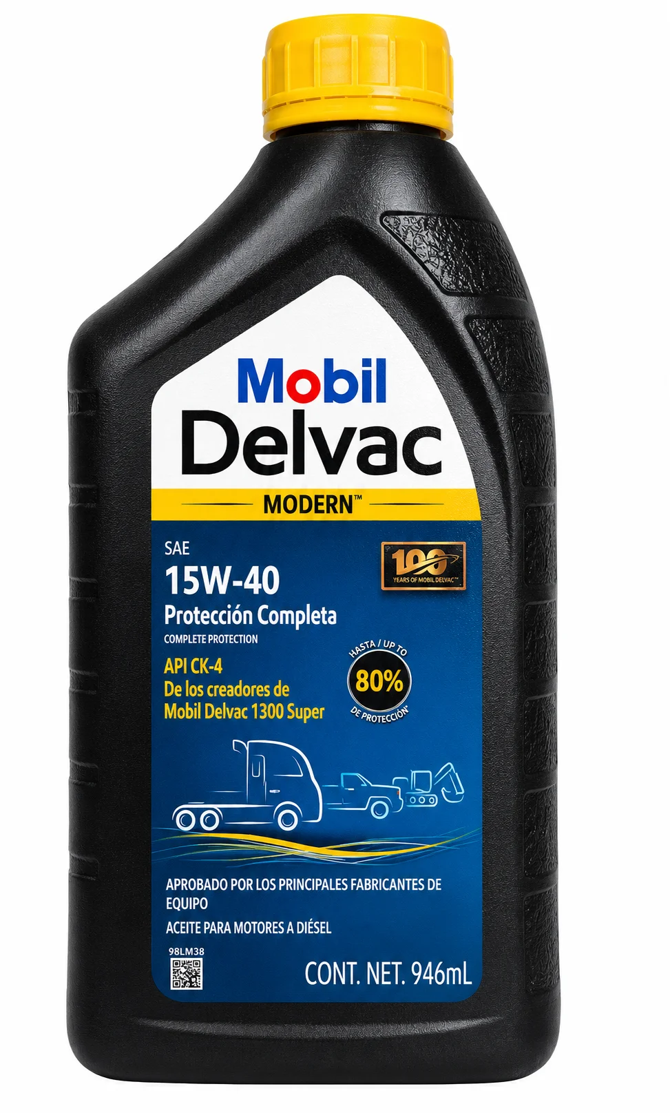 ACEITE MOBIL DELVAC MODERN PARA MOTORES A DIESEL SAE 15W-40 API CK-4 80% DE VISCOSIDAD 946ml