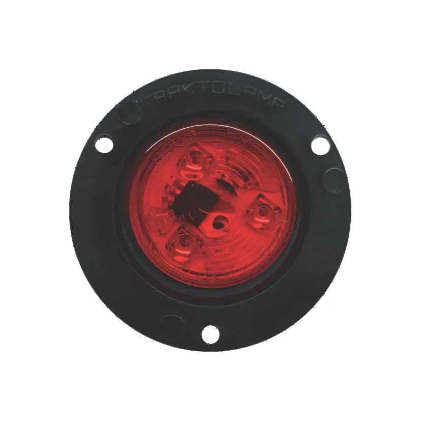 PLAFON ROJO REDONDO DE REMACHE NEGRO 2 1/2" 3 LEDS 12-14V 8023NR TRAKTOLAMP