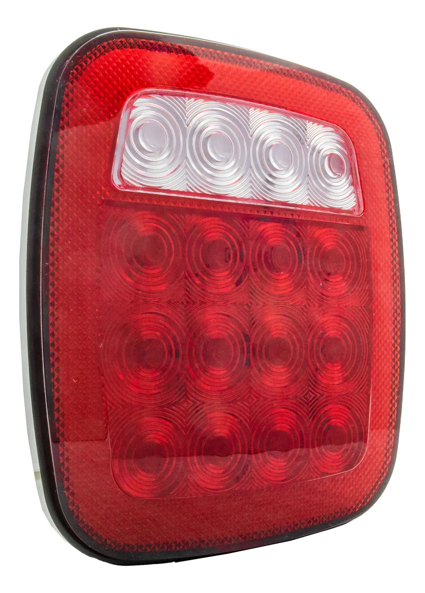 JGO CALAVERA JEEP ROJO/BLANCO CUADRADA 16 LEDS LUZ ALTA/BAJA CON ESTROBO IOL-LPL-085