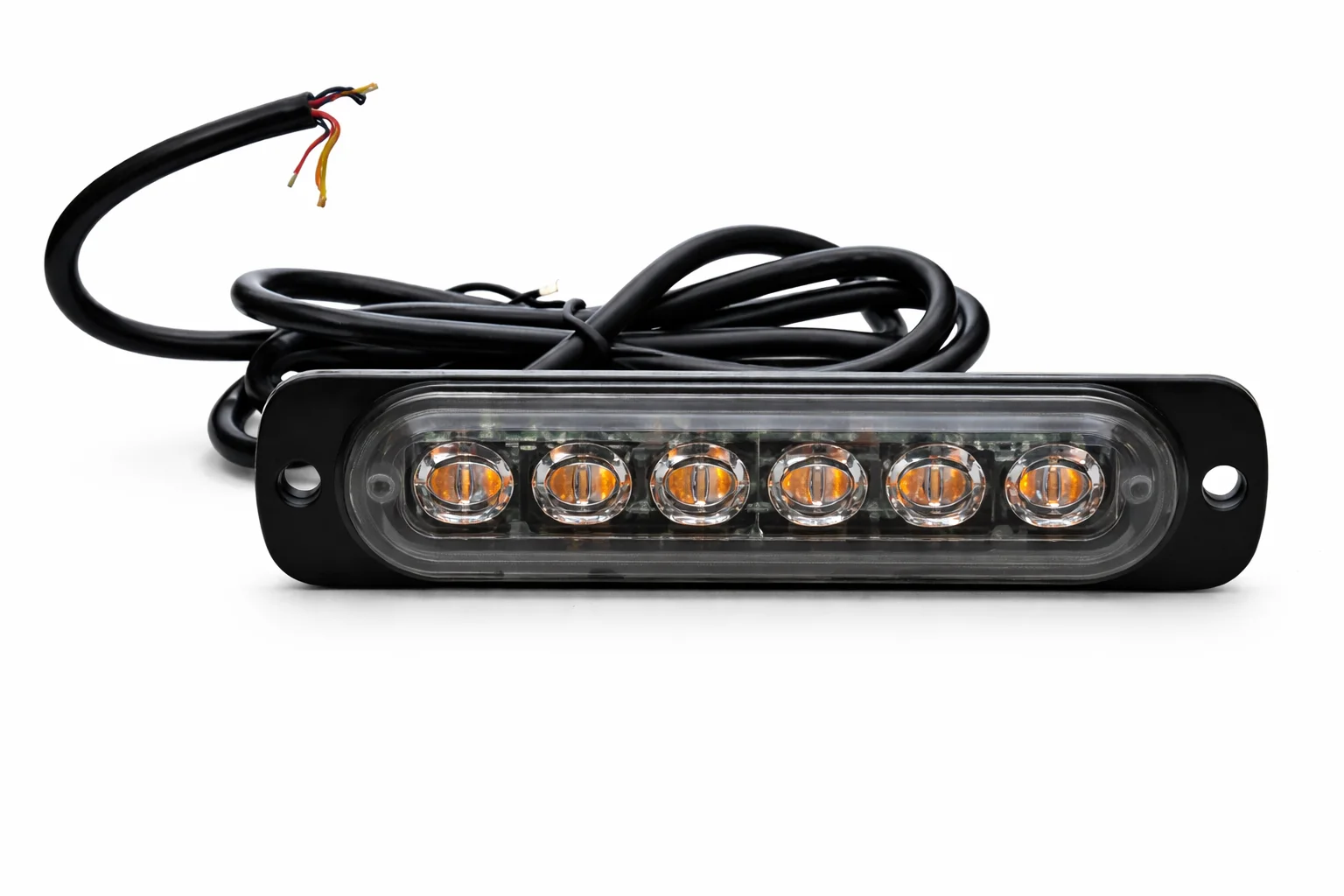 BARRA CHICA AMBAR 6 LEDS CON ESTROBO 11cm LARGO x 3cm ANCHO IOL-LCD-007