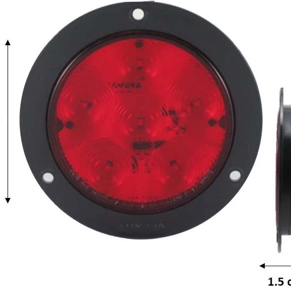PLAFON ROJO REDONDO DE REMACHE NEGRO 4" 6 LEDS C/DIRECTA 746 LOMBRA