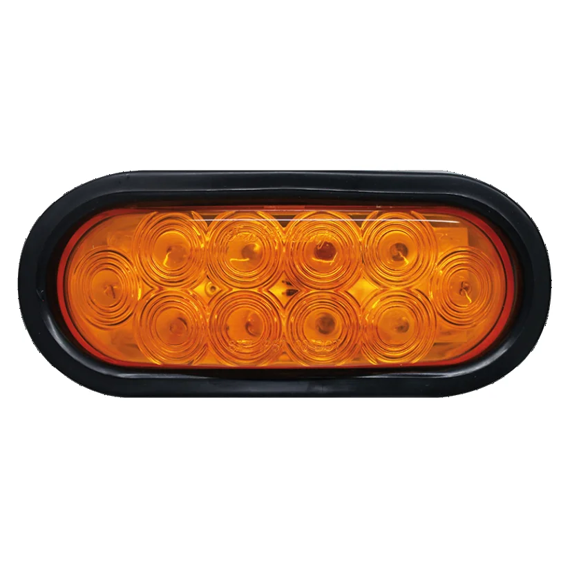 PLAFON AMBAR OVALADO DE GOMA EMBUTIR DE 10 LEDS 12-24V 8045A TRAKTOLAMP