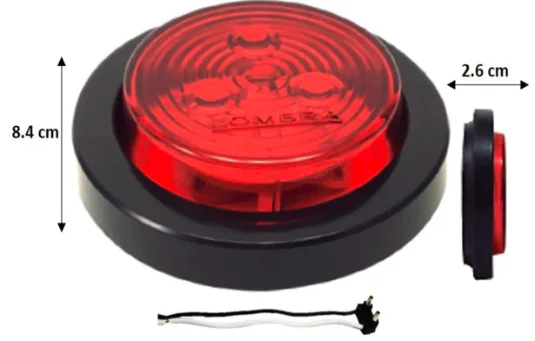 PLAFON 2 1/2" SELLADO 3 LEDS ROJO C/GOMA EMBUTIR C/CONECTOR 2904 LOMBRA