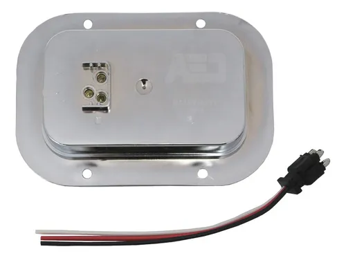 PLAFON ROJO RECTANGULAR 12 LEDS DE REMACHE CROMADO CON ESTROBO 12-24V PL-244CR-E-R TRO-GRIM