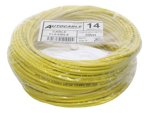 CABLE PLASTICO AMARILLO #14 30MTS 011704A8 / AC30145 AUTOCABLE
