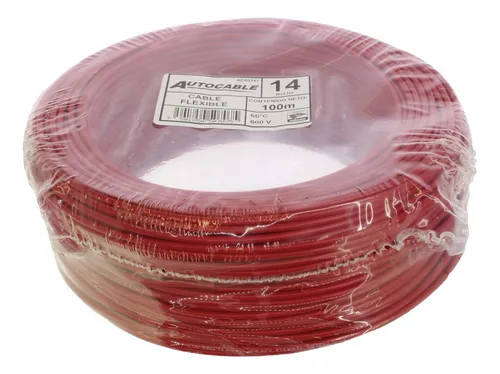 CABLE PLASTICO ROJO #14 100MTS 011662A8 / AC00141 AUTOCABLE