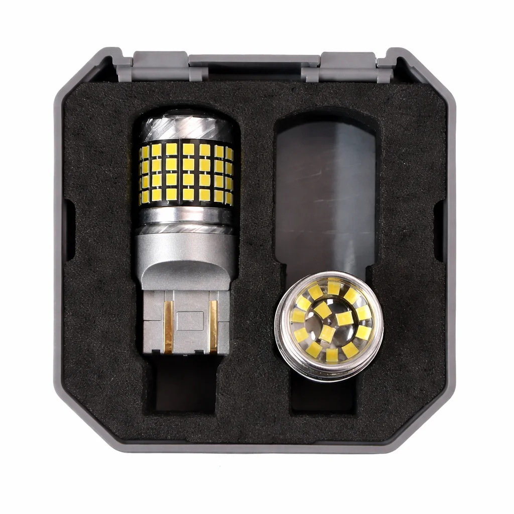 JUEGO DE FOCOS LED BLANCO FIJO 7443 CON CANBUS 2 POLOS 12V-60V 10W IOL-LH-716