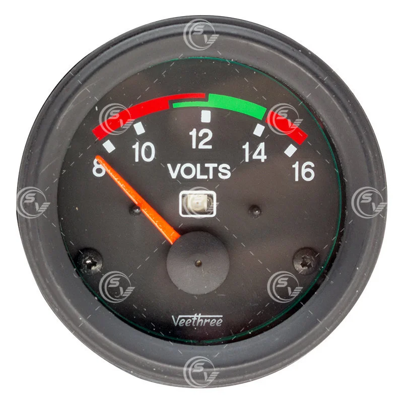 VOLTIMETRO INTELIGENTE C/LED ADVERTENCIA NEGRO 8-18V 52mm V227084 VEETHREE