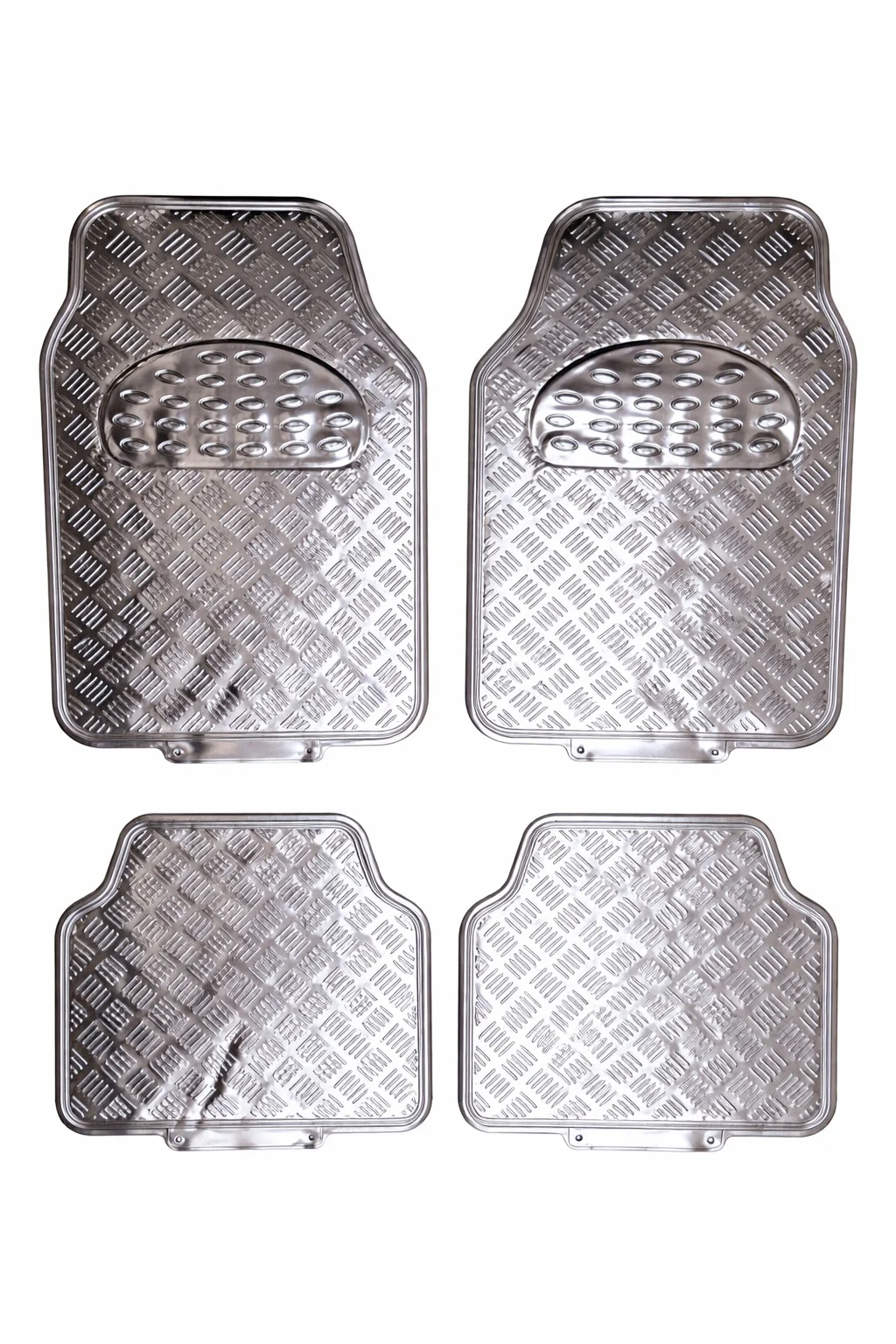 JUEGO DE TAPETES GRIS DE PLASTICO ACABADO BRILLANTE