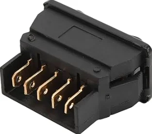 INTERRUPTOR ELEVADOR DE VIDRIOS UNIVERSAL BOTON SENCILLO NEGRO ILUMINADO EN ROJO 5 TER 12V 20A S02416