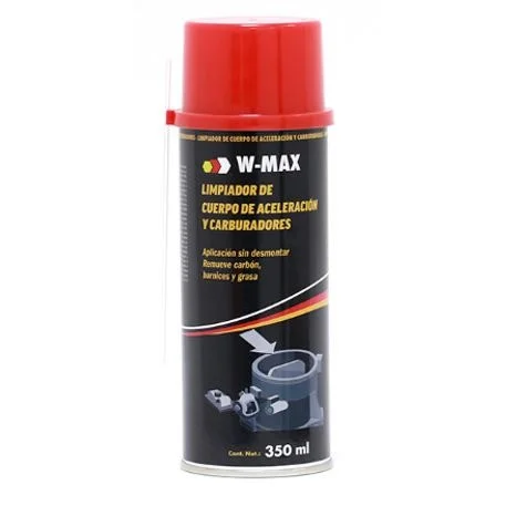 LIMPIADOR DE CUERPO DE ACELERACIÓN Y CARBURADORES W-MAX REMUEVE CARBÓN, BARNICES Y GRASA 350ml
