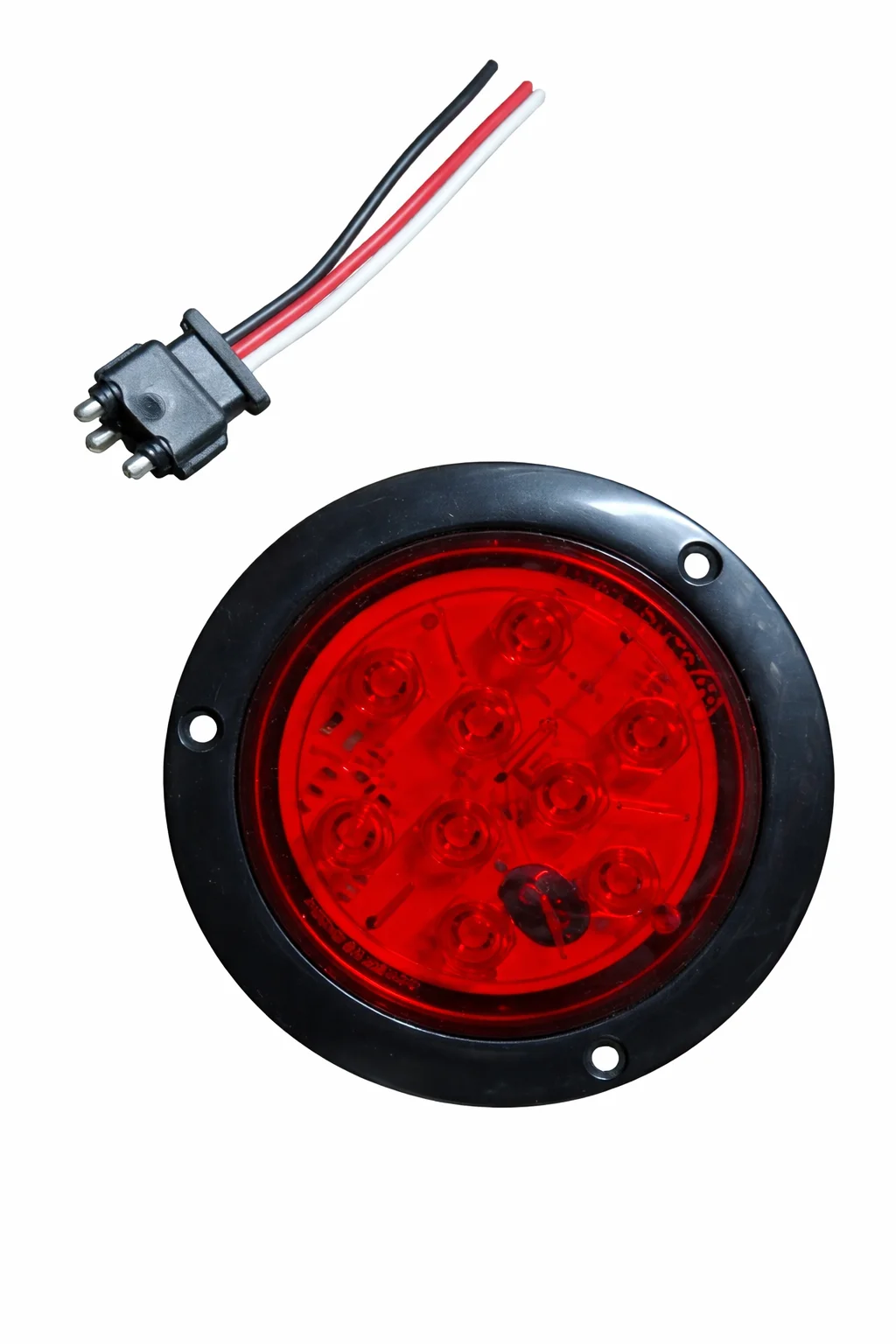PLAFON ROJO REDONDO 4" BASE NEGRA 9 LEDS ESTROBO C/MOVIMIENTO DE REMACHE PA-4BN-9ES-R AMALIGHT