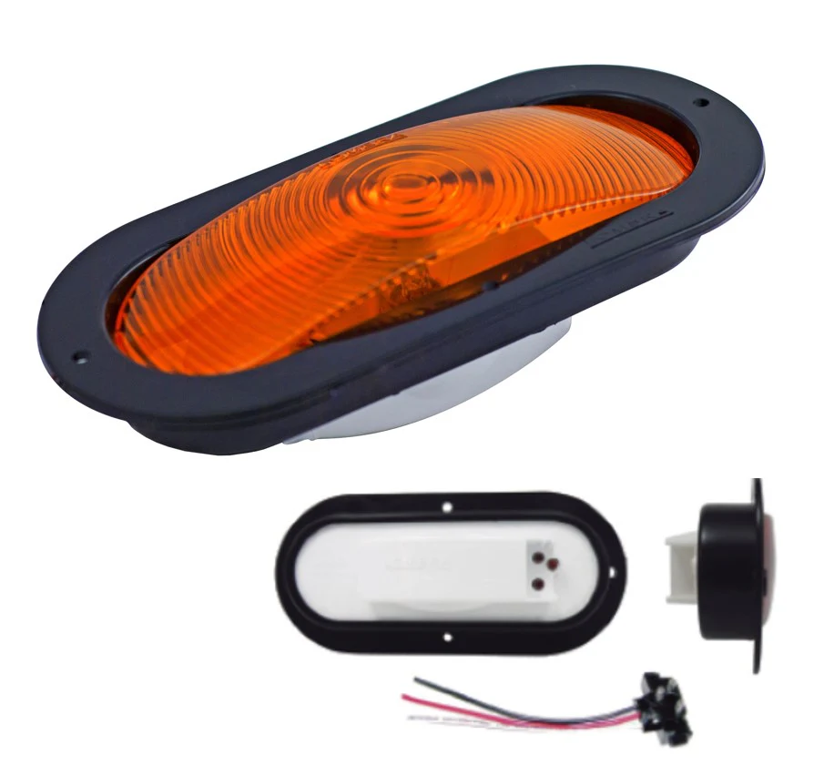 PLAFON AMBAR OVALADO C/FOCO PARA ATORNILLAR 12V 698 LOMBRA