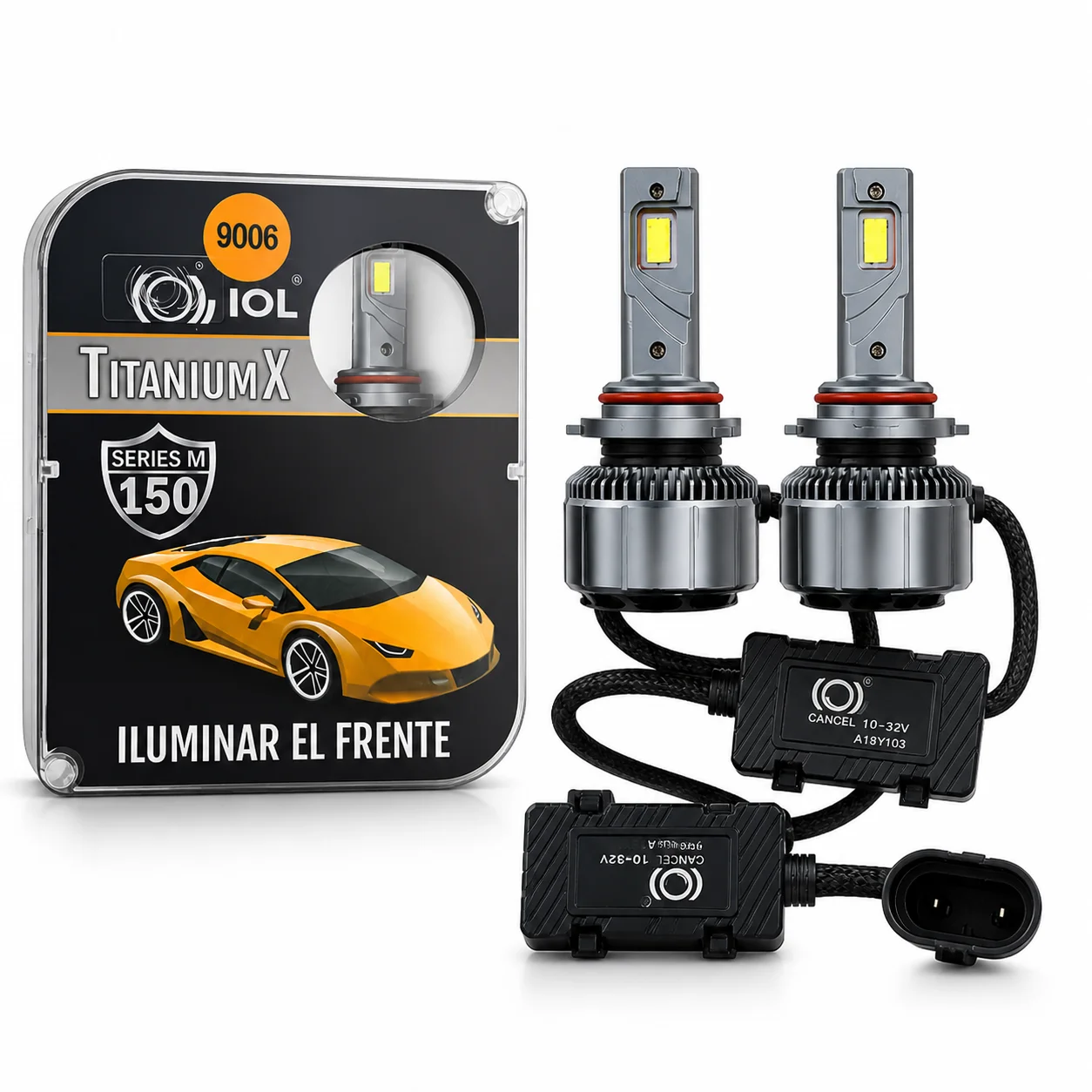 JUEGO DE FOCOS LED 9006 CON CABLE 2 TER IOL-LHL-240 TITANIUM X