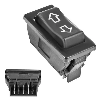 INTERRUPTOR ELEVADOR DE VIDRIOS UNIVERSAL BOTON SENCILLO 5 TER 12V 20A NEGRO S10159