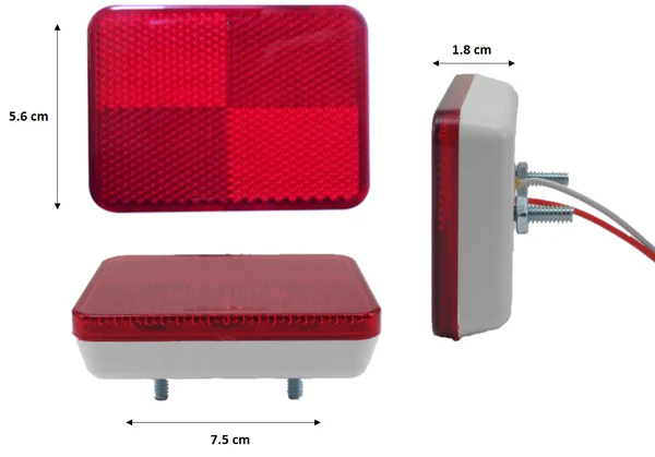 PLAFON ROJO CUADRADO C/REFLEJANTE 2 FOCOS 12V 498 LOMBRA