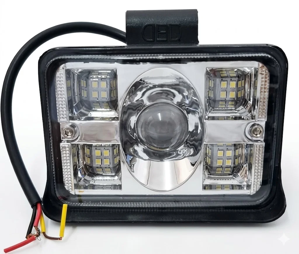 FARO LUZ BLANCA RECTANGULAR 4 LEDS CON OJO DE ANGEL Y ESTROBO IOL-LFL-429
