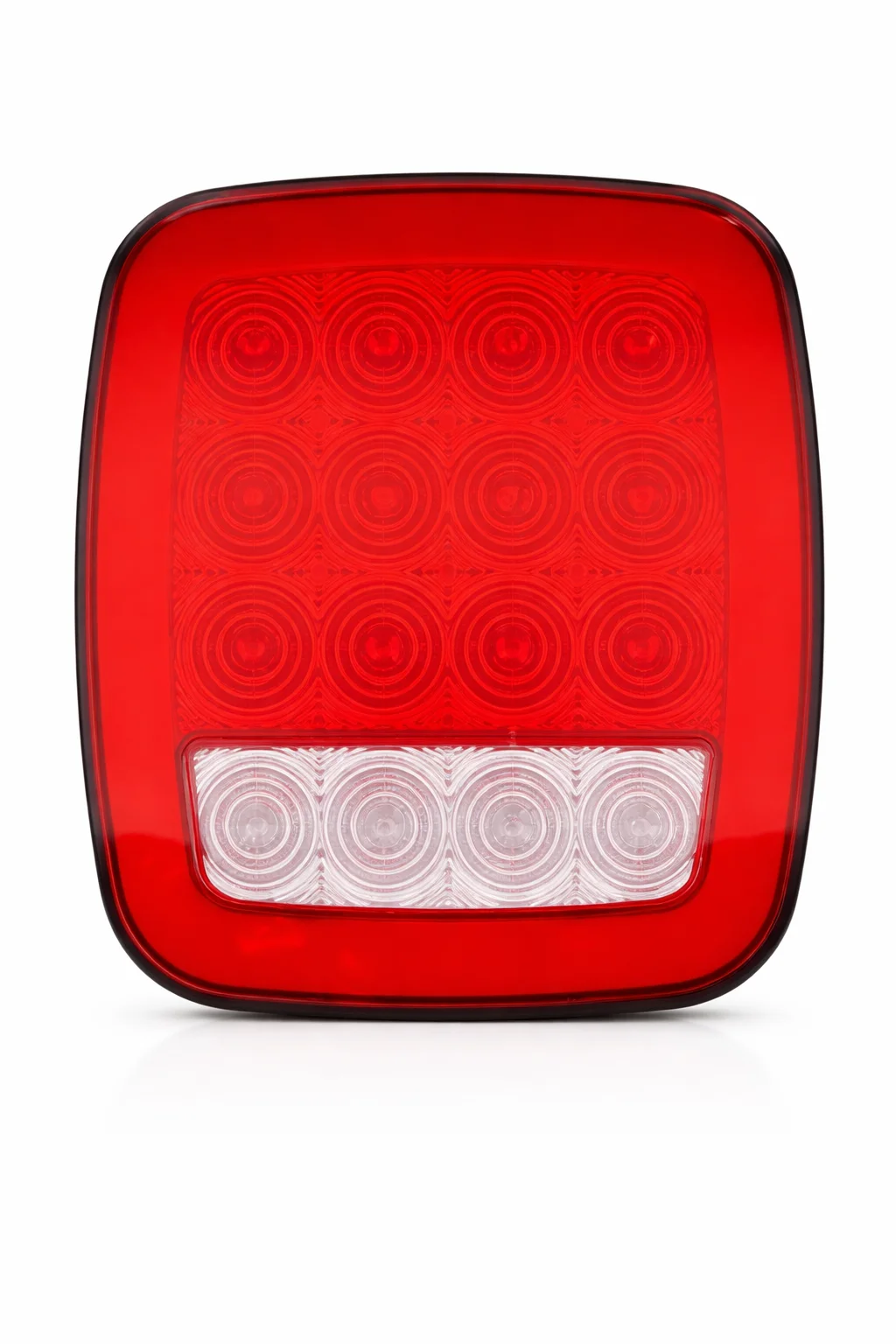 JGO CALAVERA ROJO/BLANCO CUADRADA 16 LEDS JEEP C/OJO DE ANGEL Y ESTROBO IOL-LPL-077