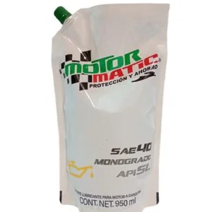 ACEITE MOTOR MATIC PARA MOTOR A GASOLINA SAE 40 MONOGRADO API SL 950ml