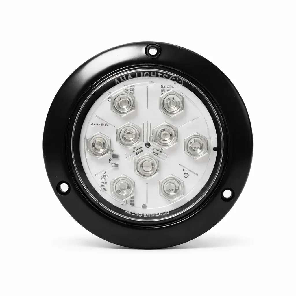 PLAFON BLANCO REDONDO 4" 9 LEDS FIJO REMACHE NEGRO PA-4BN-9SM-B AMALIGHT