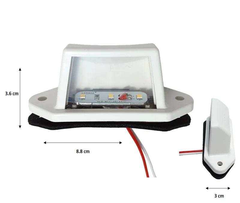 PLAFON LUZ DE PLACA 3 LEDS 12-24V 545 LOMBRA