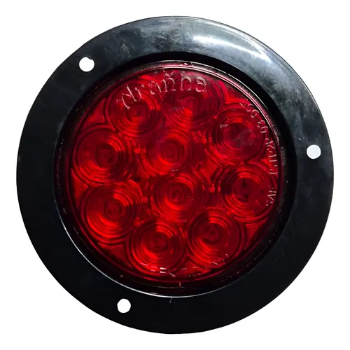 PLAFON ROJO REDONDO DE REMACHE NEGRO 4" 10 LEDS 12-24V 8002R TRAKTOLAMP