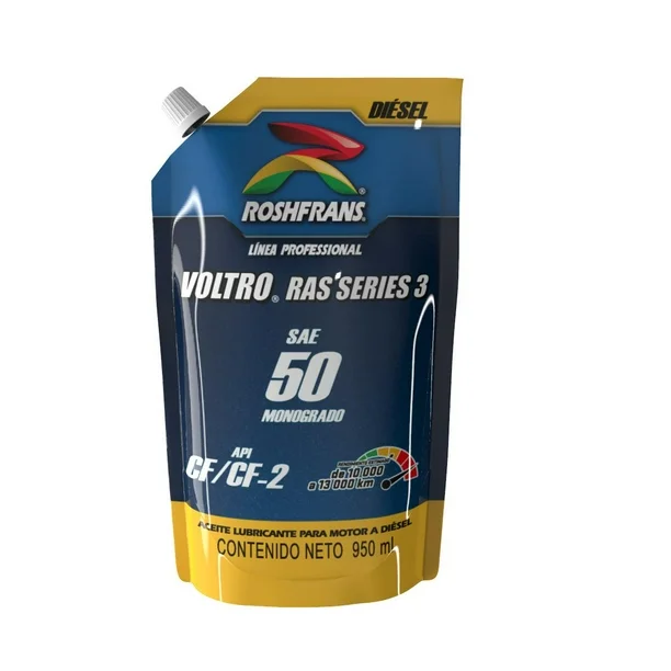 ACEITE ROSHFRANS PARA MOTOR DIESEL SEA 50 MONOGRADO VOLTRO RAS SERIES 3 DE 10,000 A 13,000km 950ml