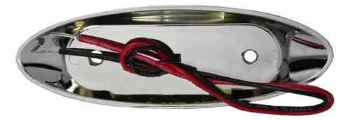 PLAFON ROJO PLANO LATERAL AUTOBUS AYCO REMACHE CROMADO 2 LEDS FIJO 12-24V PL-35CR-SM-R TRO-GRIM
