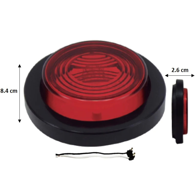 PLAFON ROJO REDONDO DE GOMA EMBUTIR 2" DE FOCO C/CONECTOR 12V 794 LOMBRA