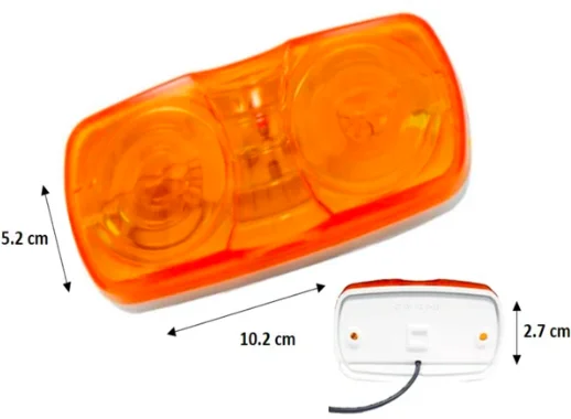 PLAFON RECTANGULAR T/HELLA AMBAR C/FOCOS 12V 2635 LOMBRA