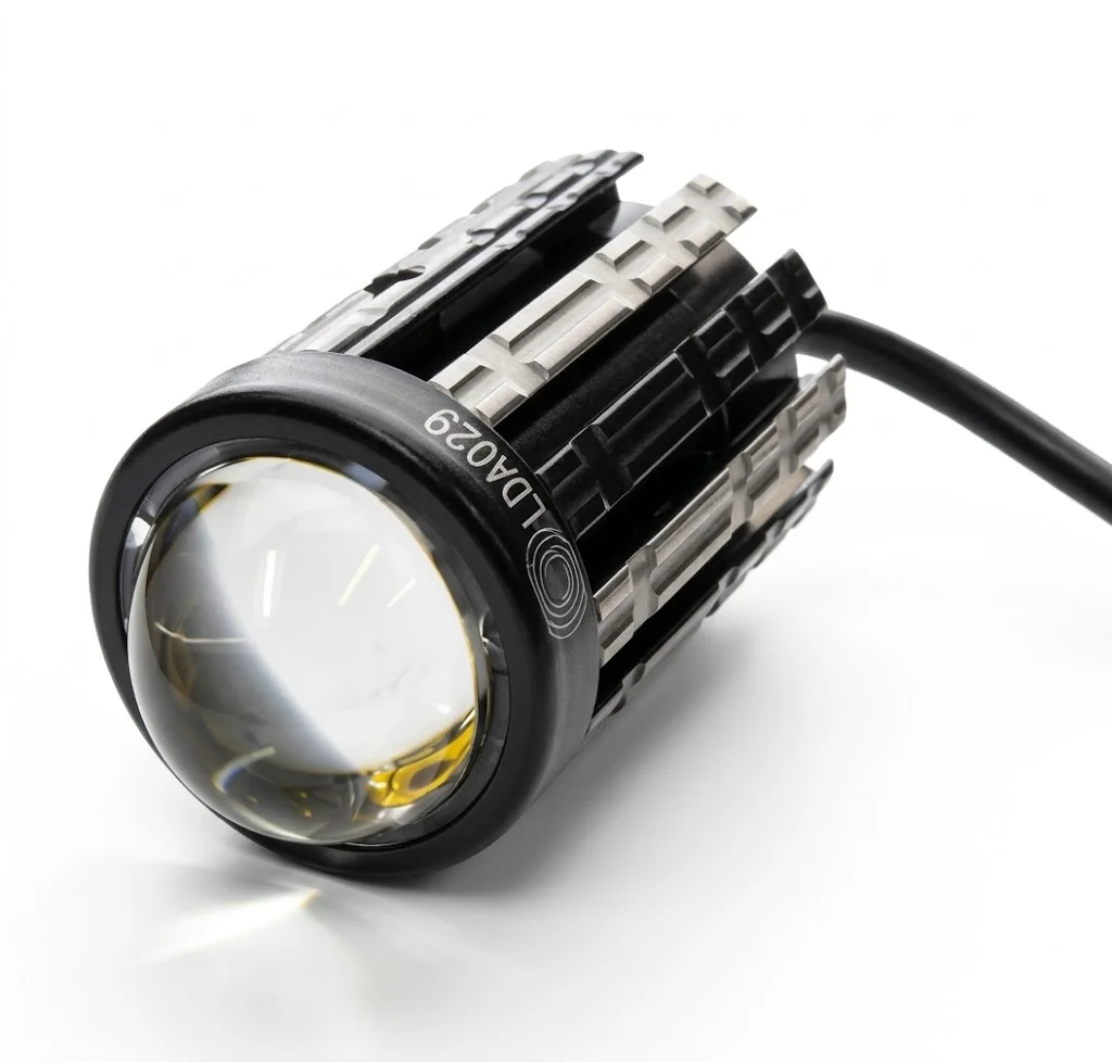 JUEGO DE FARO REDONDO 1 LED LUZ BLANCA Y AMARILLA FIJA 10-30V LARGO 2.17" x ANCHO 1.38" IOL-LFL-712