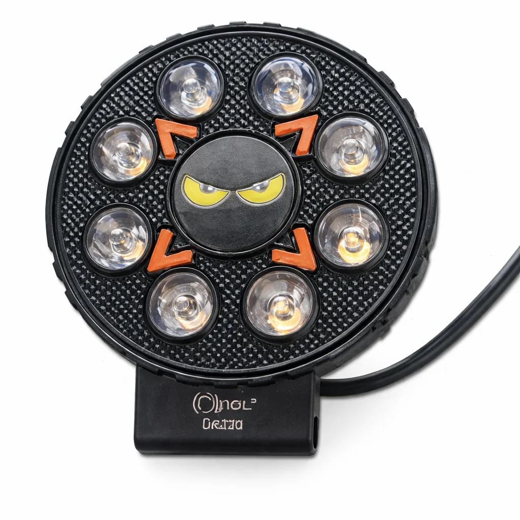 JUEGO DE FAROS LED REDONDO 4" 8 LEDS CON CARITA NEGRO IOL-LFL-860