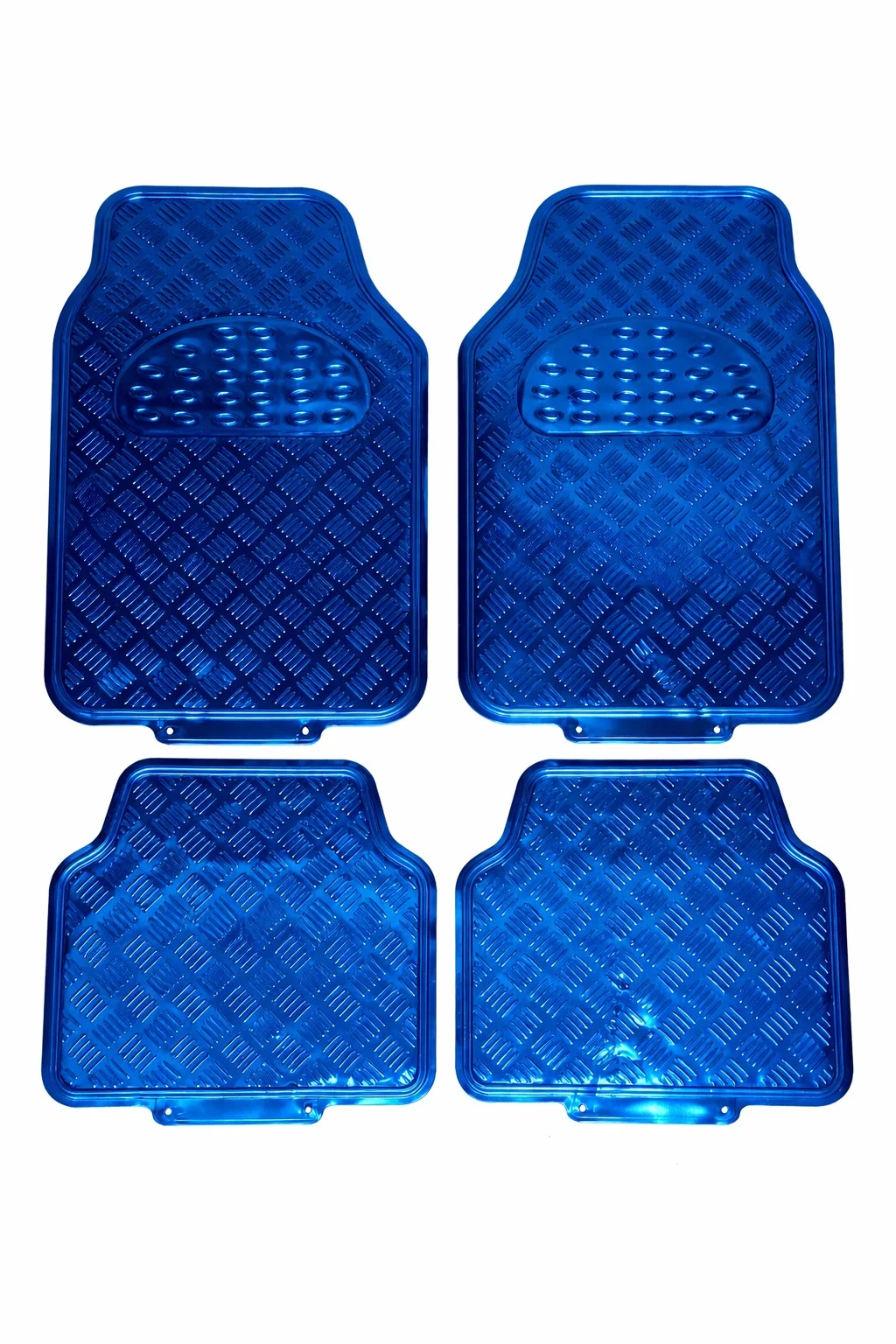 JUEGO DE TAPETES AZUL DE PLASTICO ACABADO BRILLANTE