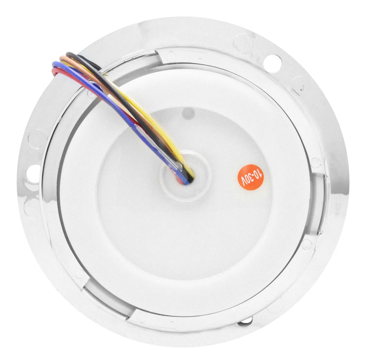 PLAFON ROJO REDONDO DE REMACHE CROMADO 4" CON COPETE Y CON ESTROBO 10-30V IOL-LPL-126