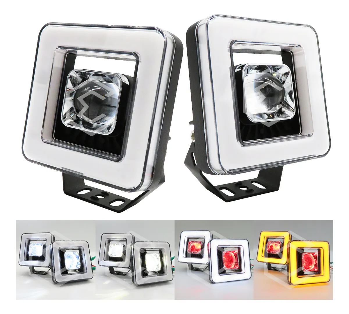FARO CUADRADO DE 1 LED LUZ BLANCA Y AMARILLA FIJA LUZ AMARILLA Y ROJA COMBINADA LUZ BLANCA Y ROJA COMBINADA IOL-LFL716