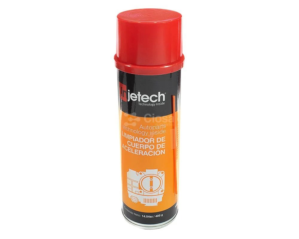 LIMPIADOR DE CUERPO DE ACELERACIÓN Y PIEZAS MECANICAS INJETECH REMUEVE CARBÓN, BARNICES Y GRASA 400ml 07662