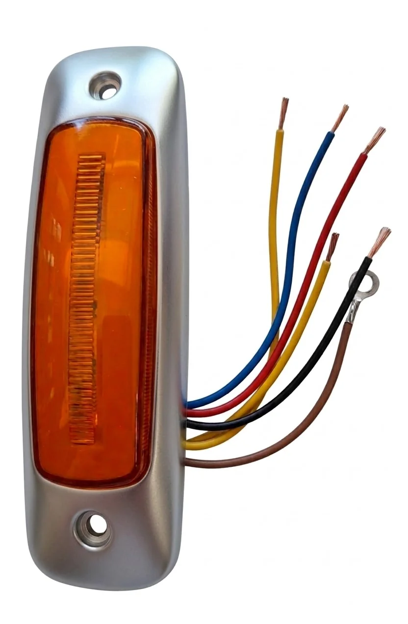 PLAFON AMBAR ZEPELIN DE REMACHE CROMADO CON ESTROBO 10-30V IOL-LPL-027