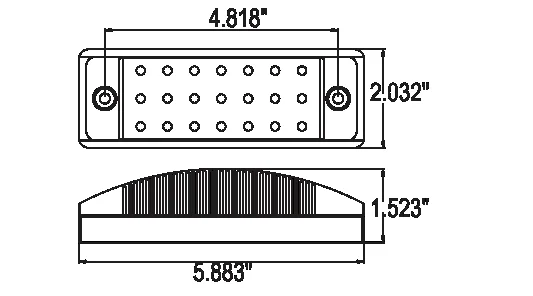 PLAFON AMBAR RECTANGULAR 21 LEDS EMBELLECEDOR 12-24V 8065EA TRAKTOLAMP