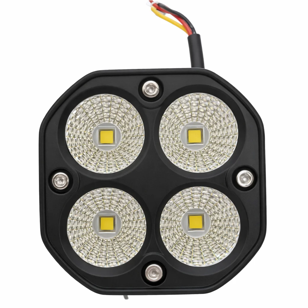 FARO LUZ BLANCA CUADRADO CHICO RAYADO 4 LEDS CON TUNEL IOL-LFL-515